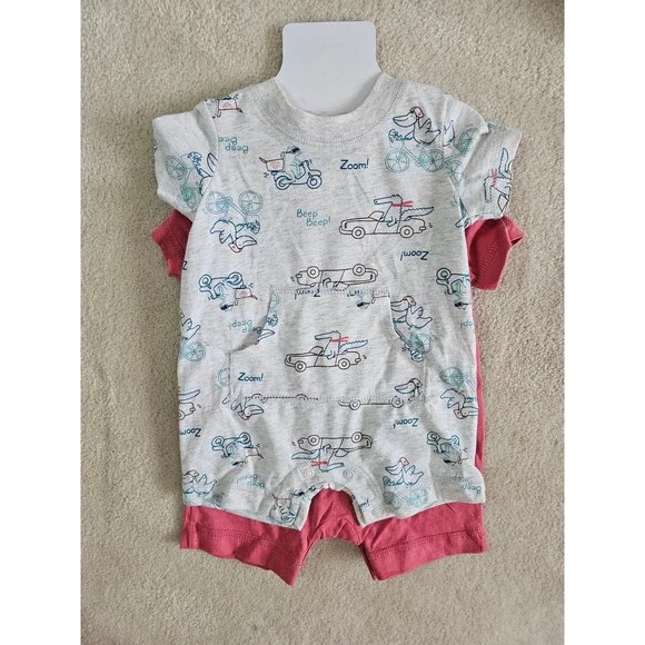 10 Carter's boys rompers, NWT, 2 pc set, 6 months - Picture 2 of 2